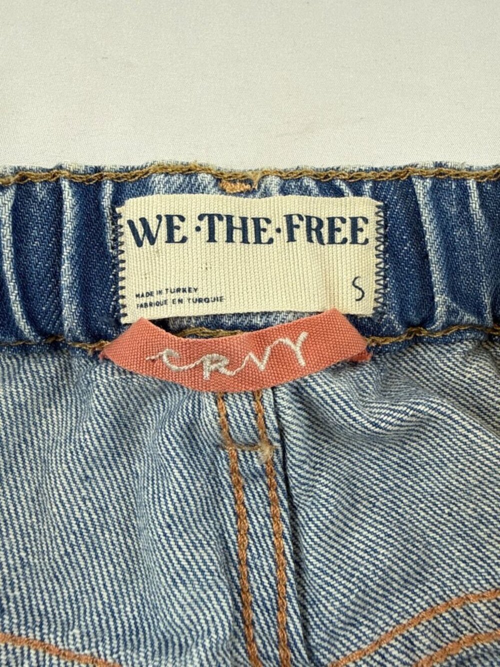 FREE PEOPLE WE THE FREE DRIZZLE CRVY OUTLAW WIDE LEG JEANS SZ S - Picture 7 of 15